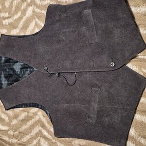 Izod Men Dark Gray Vest Size Small